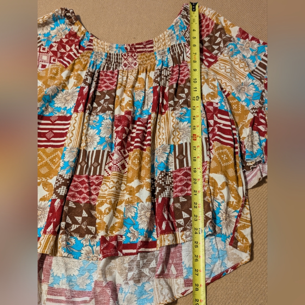 Cato Plus Size Patchwork Patterned Multicolor Bell Sleeve Blouse - Picture 9 of 12